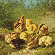 Схема вышивки «цыплята»