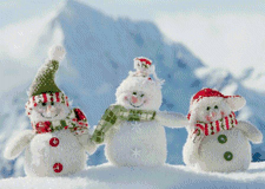 Снеговички - горы, зима, снег - предпросмотр