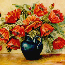 Схема вышивки «маки в вазе4»