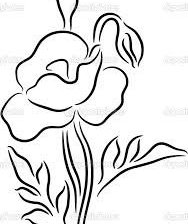 Схема вышивки «мак 2 цвета»