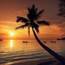 Схема вышивки «Закат на море.»