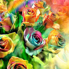 Схема вышивки «Радужные розы»