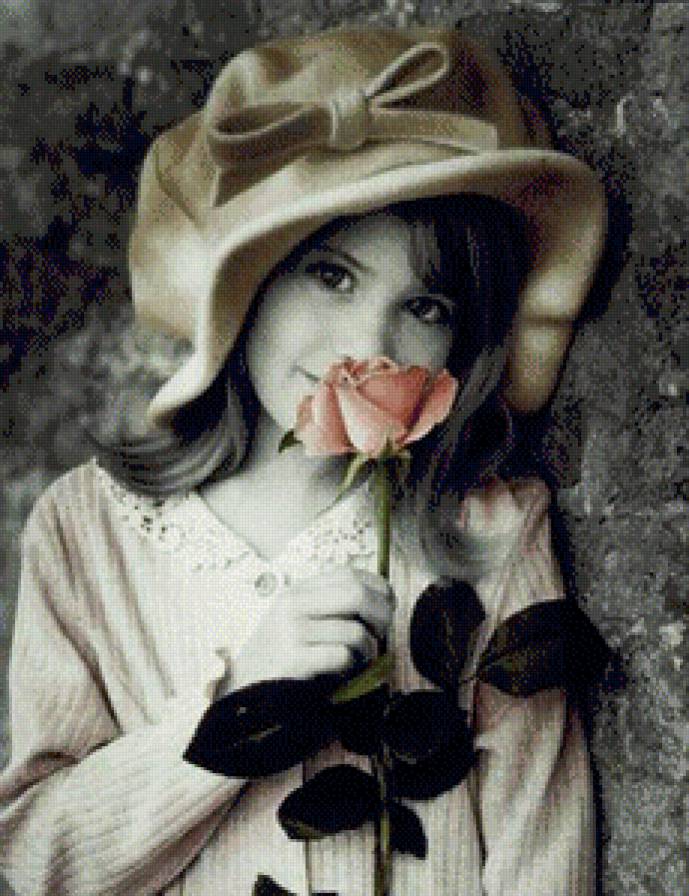 девочка - дети ретро сепия - предпросмотр