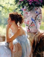 Схема вышивки «Девушка»