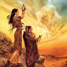 Схема вышивки «индейские шаманы»