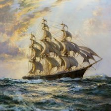 Схема вышивки «парусник»