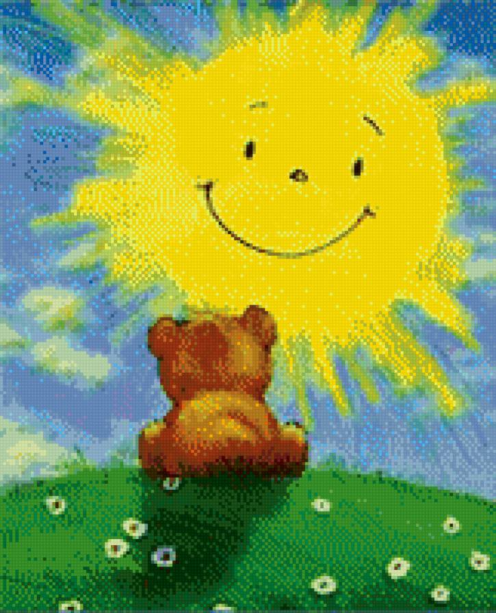 Солнечный мишутка - мишка, солнце, медведь - предпросмотр
