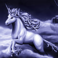 Схема вышивки «единорог в облаках»