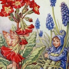 Схема вышивки «Цветочные фея и эльф»