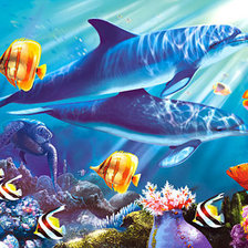 Схема вышивки «Дельфины»