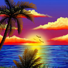 Схема вышивки «Закат»