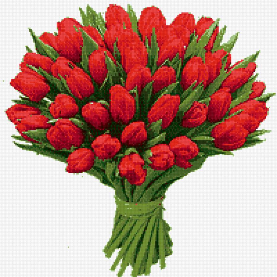 Букет тюльпанов - букет, красный, тюльпаны, цветы - предпросмотр