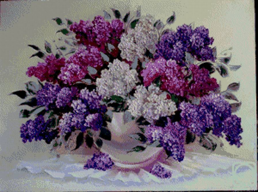 Букет сирени - цветы, сирень, букет, ваза - предпросмотр