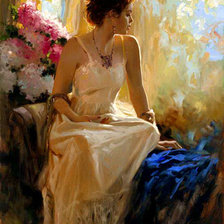 Схема вышивки «Девушка»