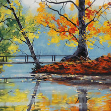 Схема вышивки «осень в парке»