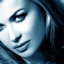 Схема вышивки «портрет в голубых тонах»