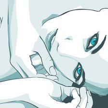 Схема вышивки «портрет в голубых тонах»