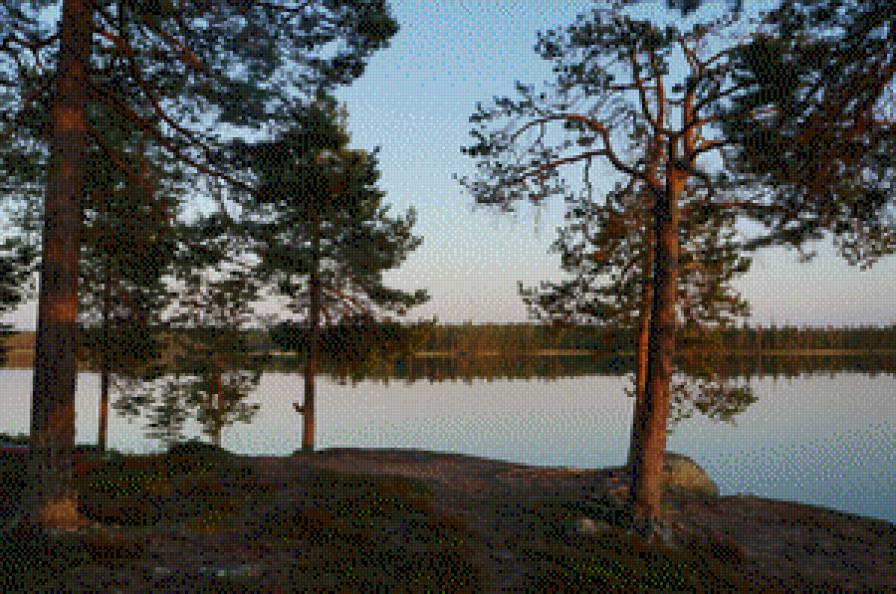 вечер на реке - предпросмотр