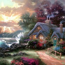 Схема вышивки «домик сказка»