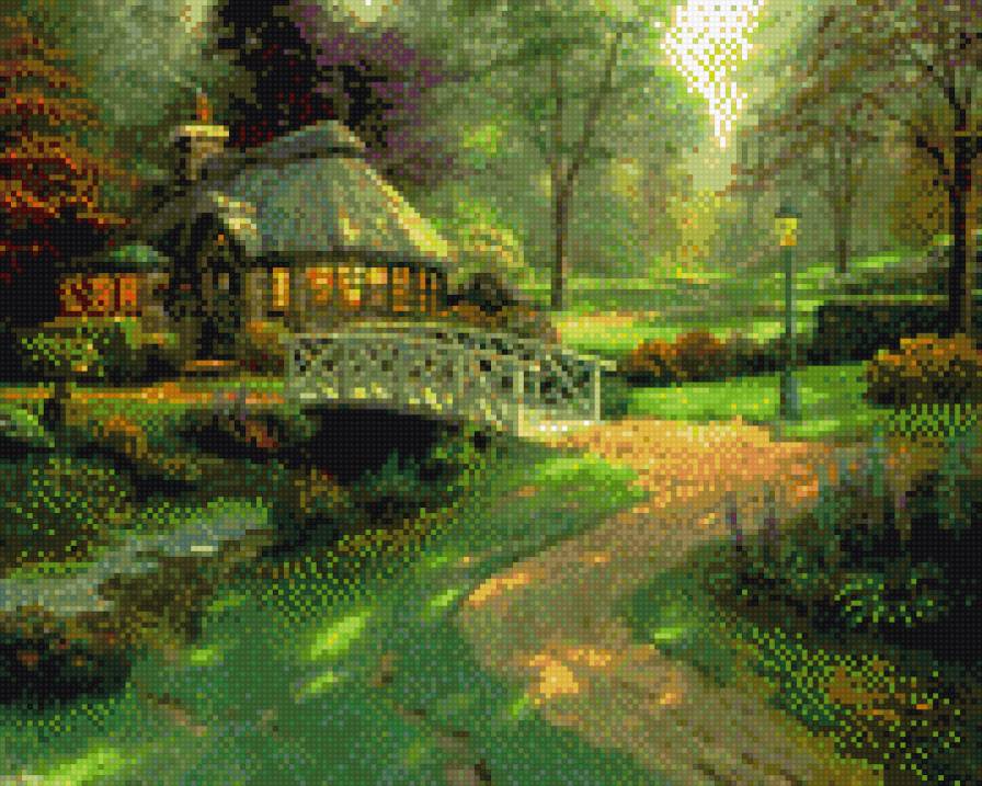 Дом за мостом (Кирова) - дом, мост, река, пейзаж - предпросмотр