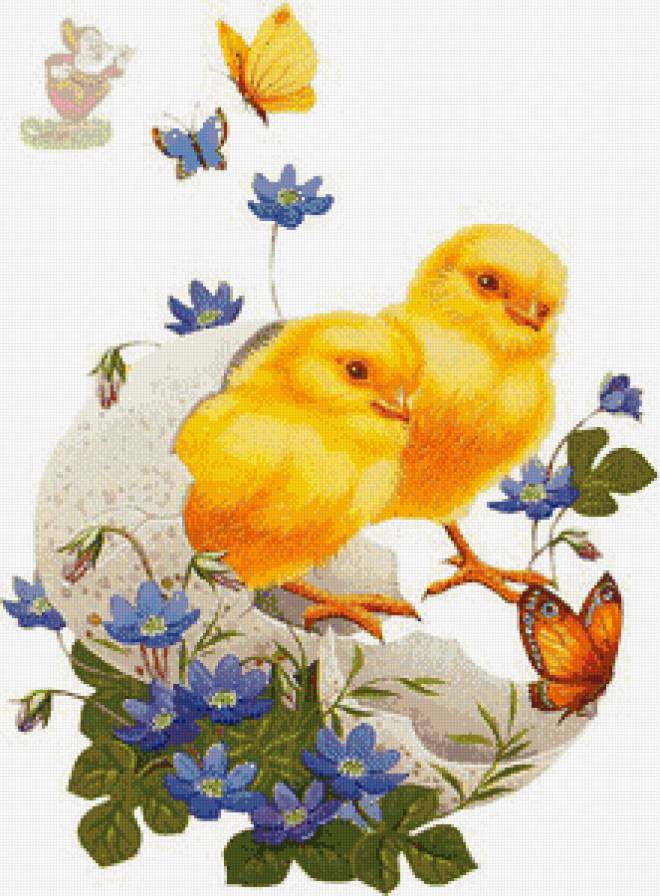 серия "птицы" - птицы.цыплята.цветы - предпросмотр