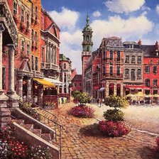 Схема вышивки «городской пейзаж»