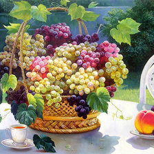 Схема вышивки «Натюрморт с виноградом»