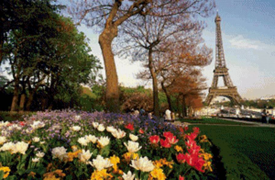 №861588 - эйфелева башня, цветы, париж, франция - предпросмотр