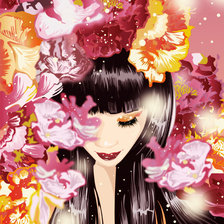 Схема вышивки «портрет в цветах»