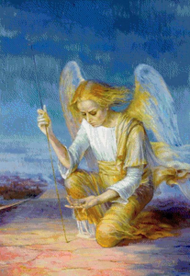ангел - ангел, живопись, небо, крылья - предпросмотр