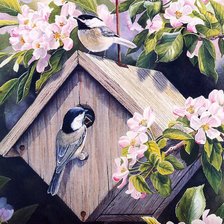 Схема вышивки «птицы»