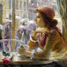 Схема вышивки «у окна в кафе»