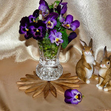 фиалки и зайчики