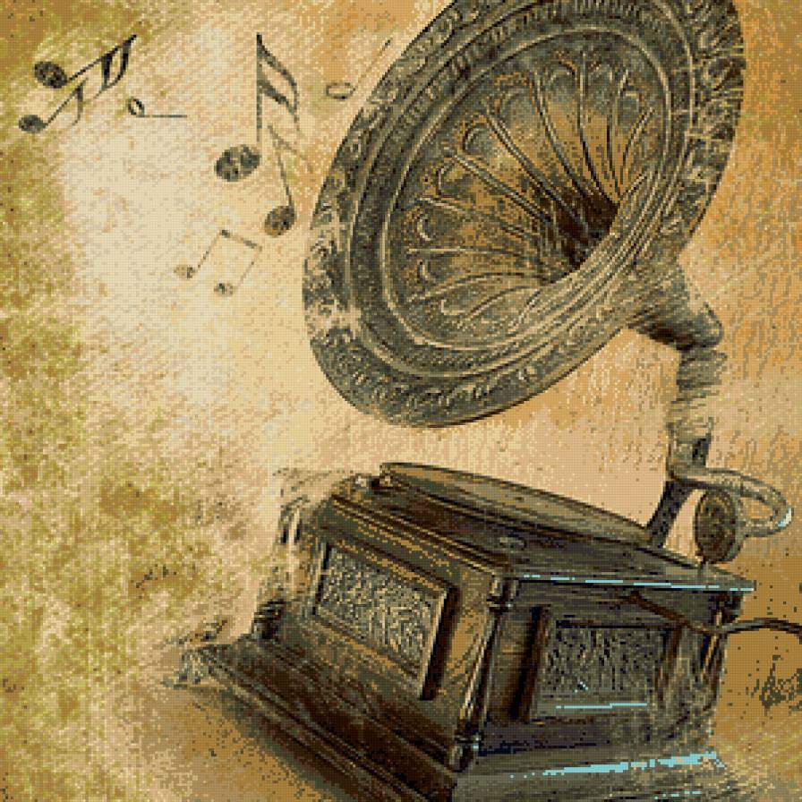 Музыка - ретро, ноты - предпросмотр