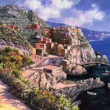 Схема вышивки «морской городок»