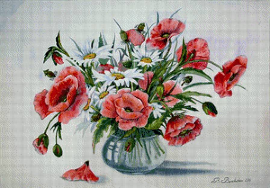 серия "букеты" - букеты.цветы.маки.ромашки - предпросмотр