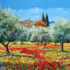 Схема вышивки «оливковый сад в провансе»