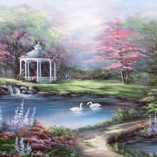 Беседка у пруда