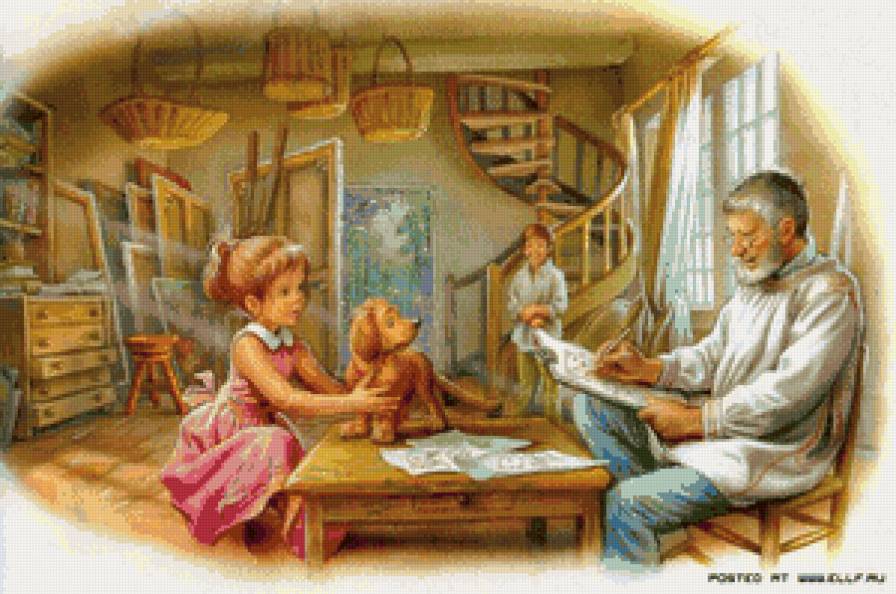 дедушка художник - дети - предпросмотр