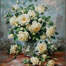 Схема вышивки «Букет роз»