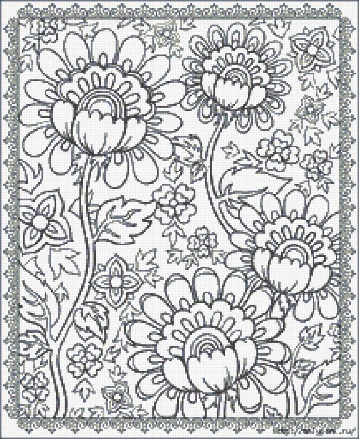 Под витраж. Цвета на выбор. - цветы, узор, витраж, фантазия - предпросмотр