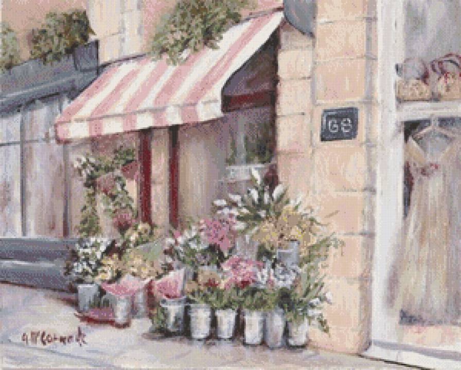 Цветочная улочка - цветы, шеби шик - предпросмотр