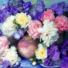 Схема вышивки «пионы»