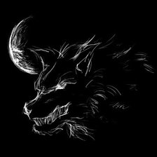 Схема вышивки «Волк монохром»