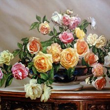 Схема вышивки «букет из роз»