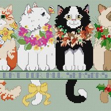 Схема вышивки «коты»