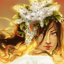 Схема вышивки «девушка в венке»