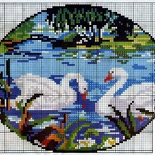 Схема вышивки «лебеди»