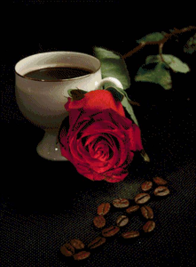 кофе и роза - предпросмотр
