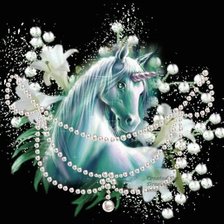 Схема вышивки «Единорог белый»